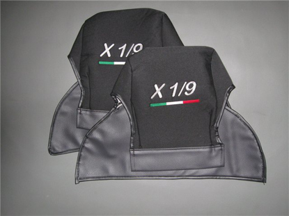 Picture of seat cover tops with embroidered X 1/9 logo, 1500