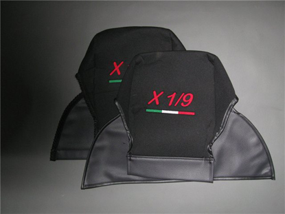 Picture of seat cover tops with embroidered X 1/9 logo, 1500