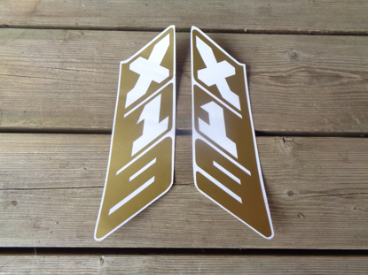 Picture of stickers / decals rollbar, vertically, gold