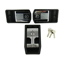 Picture of set of door handles 1 left + 1 right side + handle for rear bonnets inclusive lock and keys CHROME