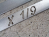 Picture of doorsills, stainless steel, with X 1/9 logo
